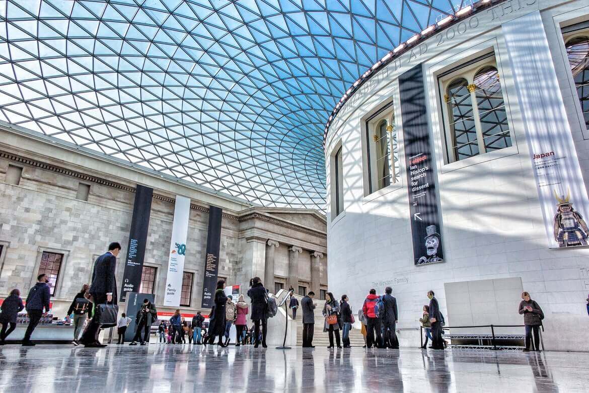 People enjoying British museum after moving abroad