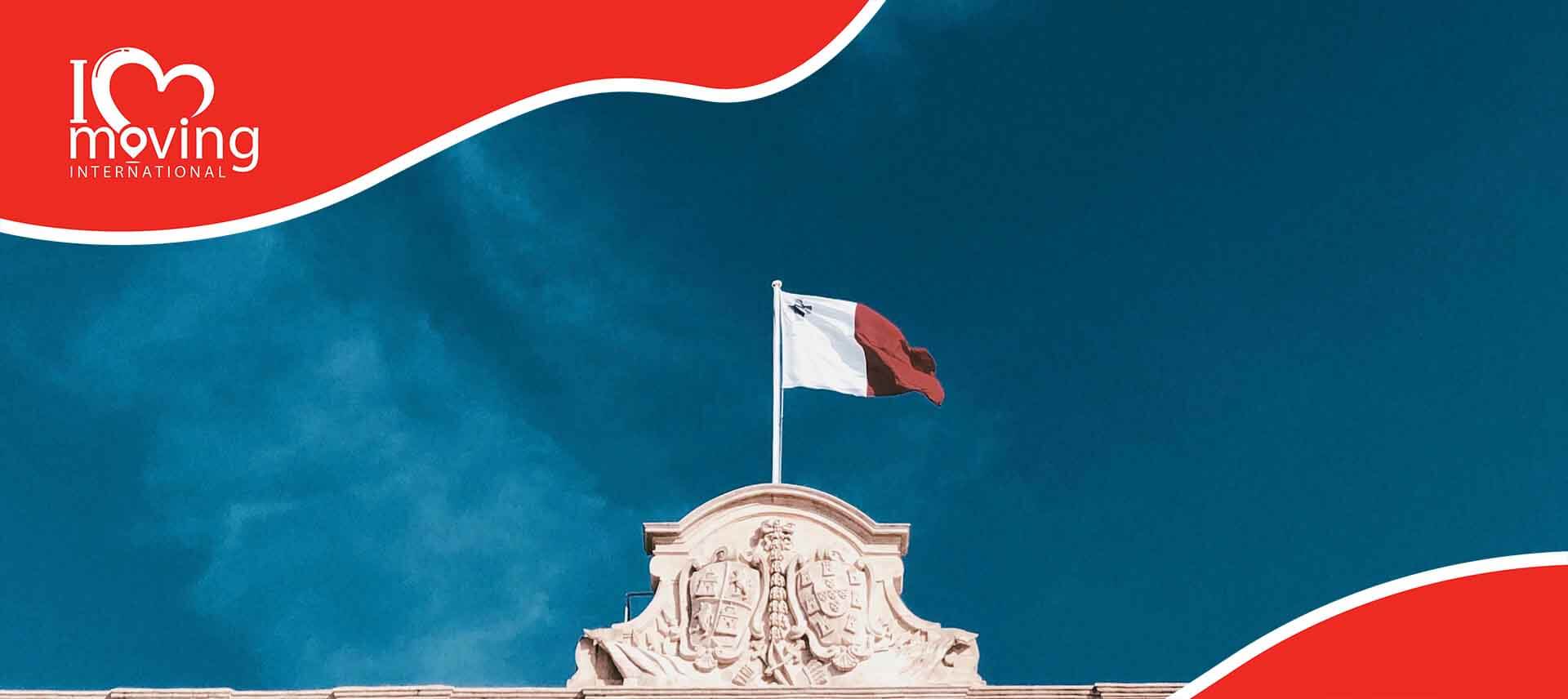 Maltese flag I love International Moving logo