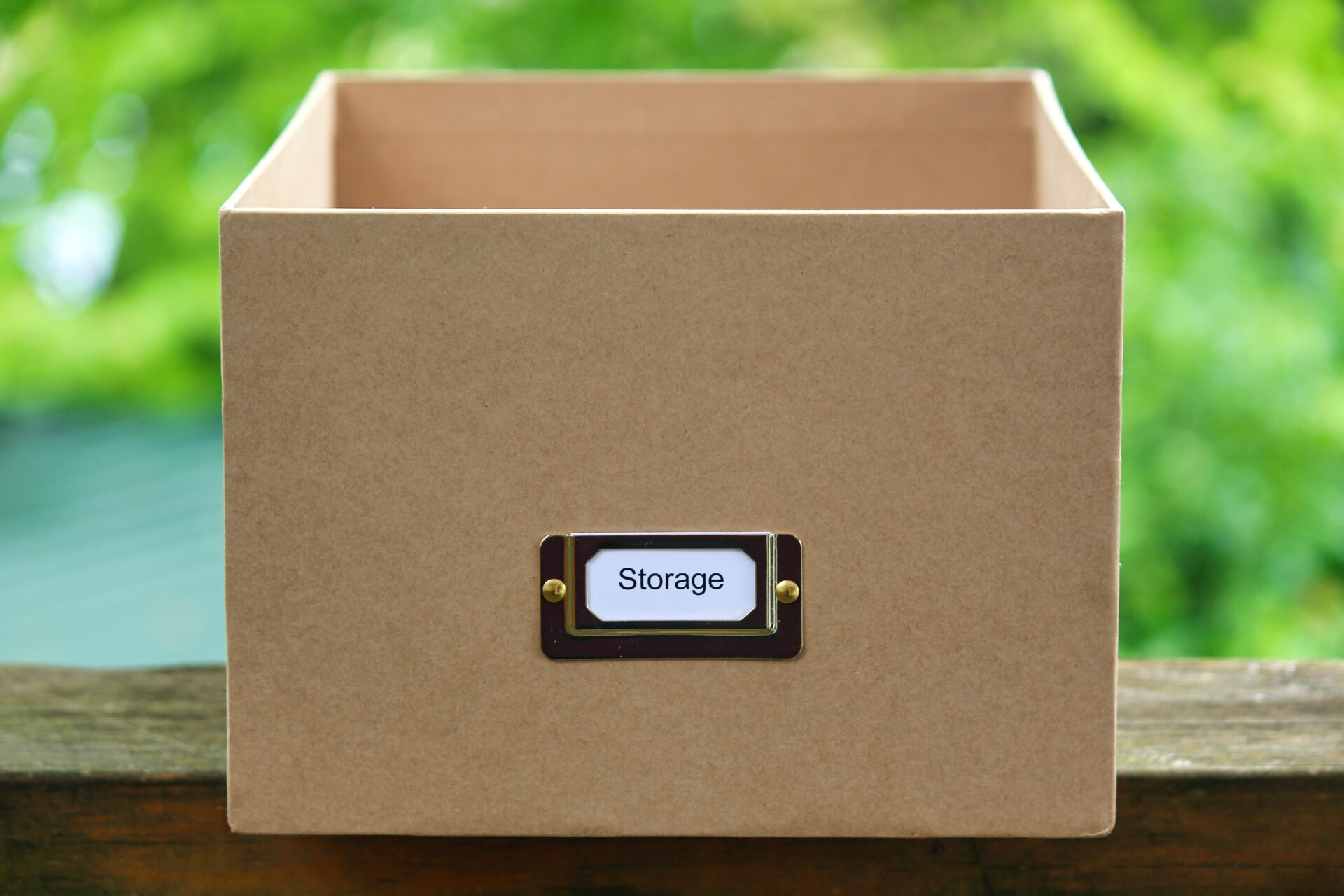 A box labeled storage