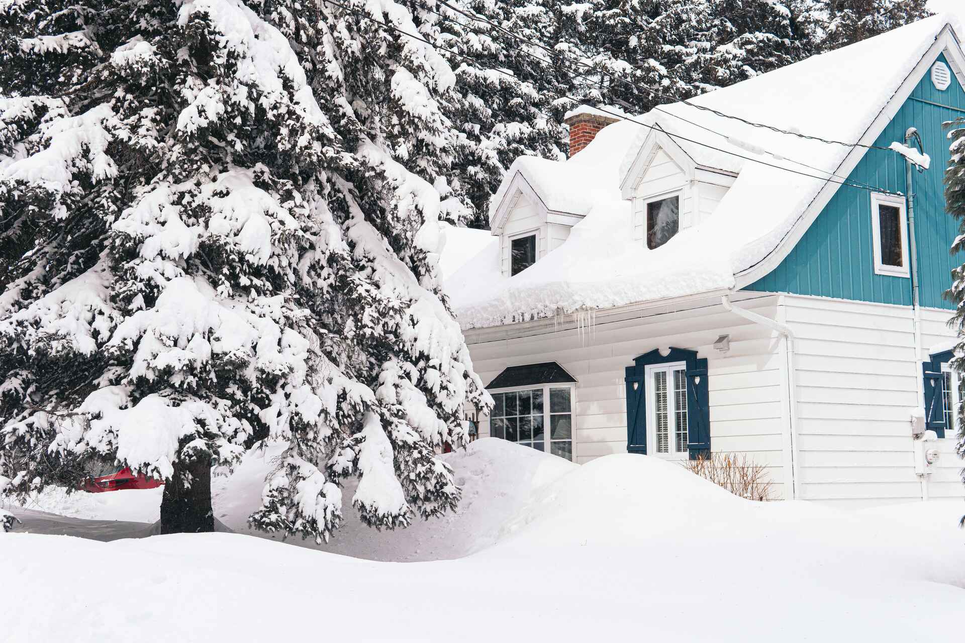 House covered by snow