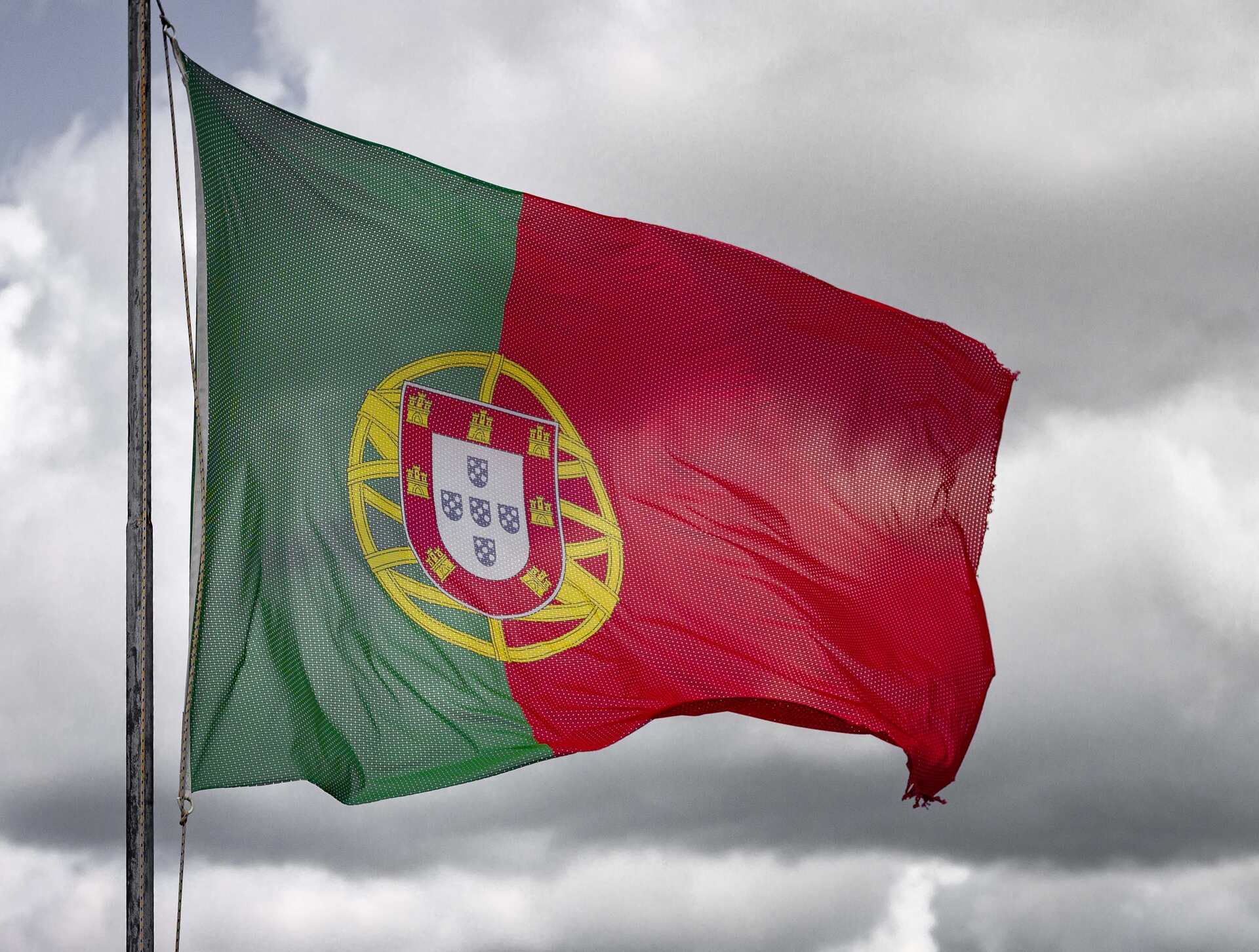 Red and green Portuguese flag