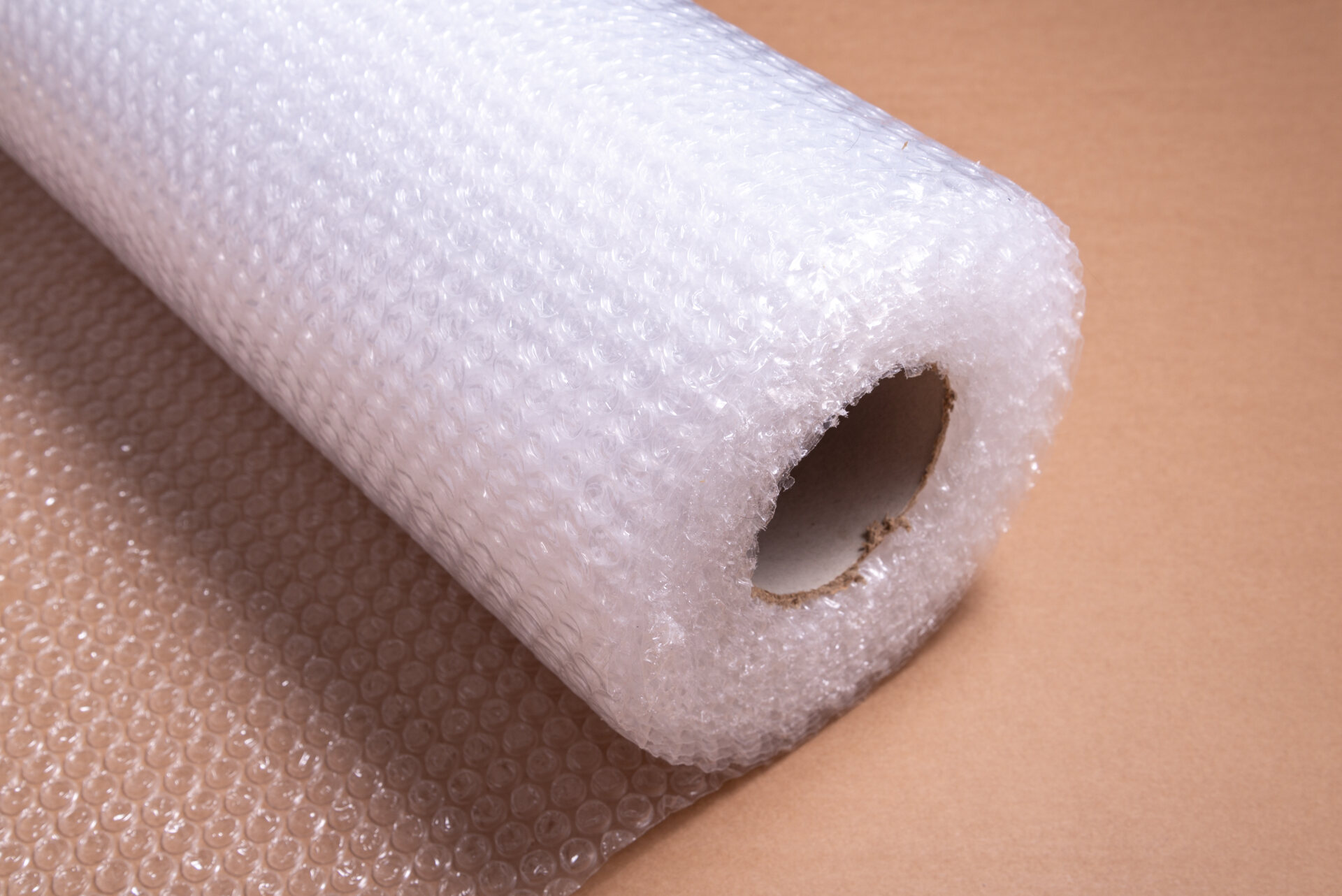 A roll of bubble wrap for moving abroad