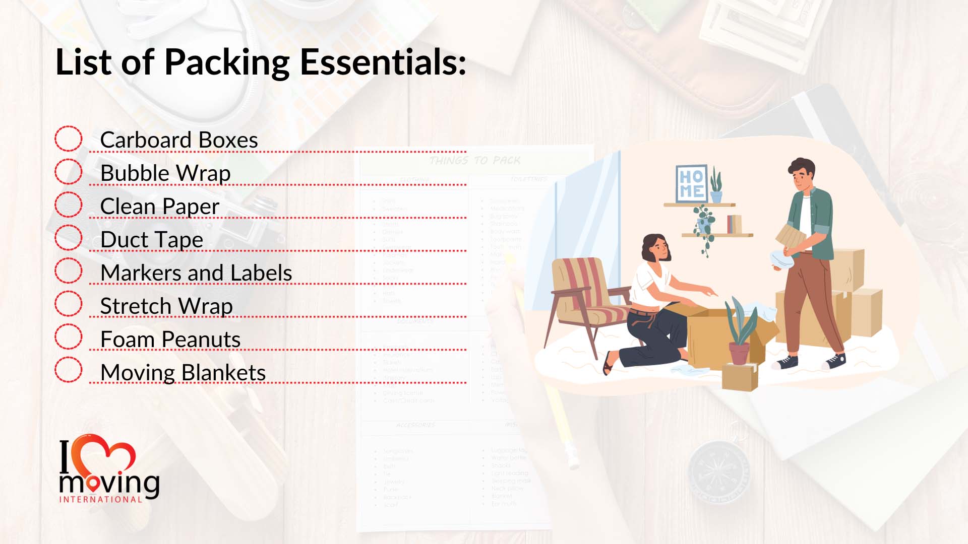 Printable List of Packing Essentials