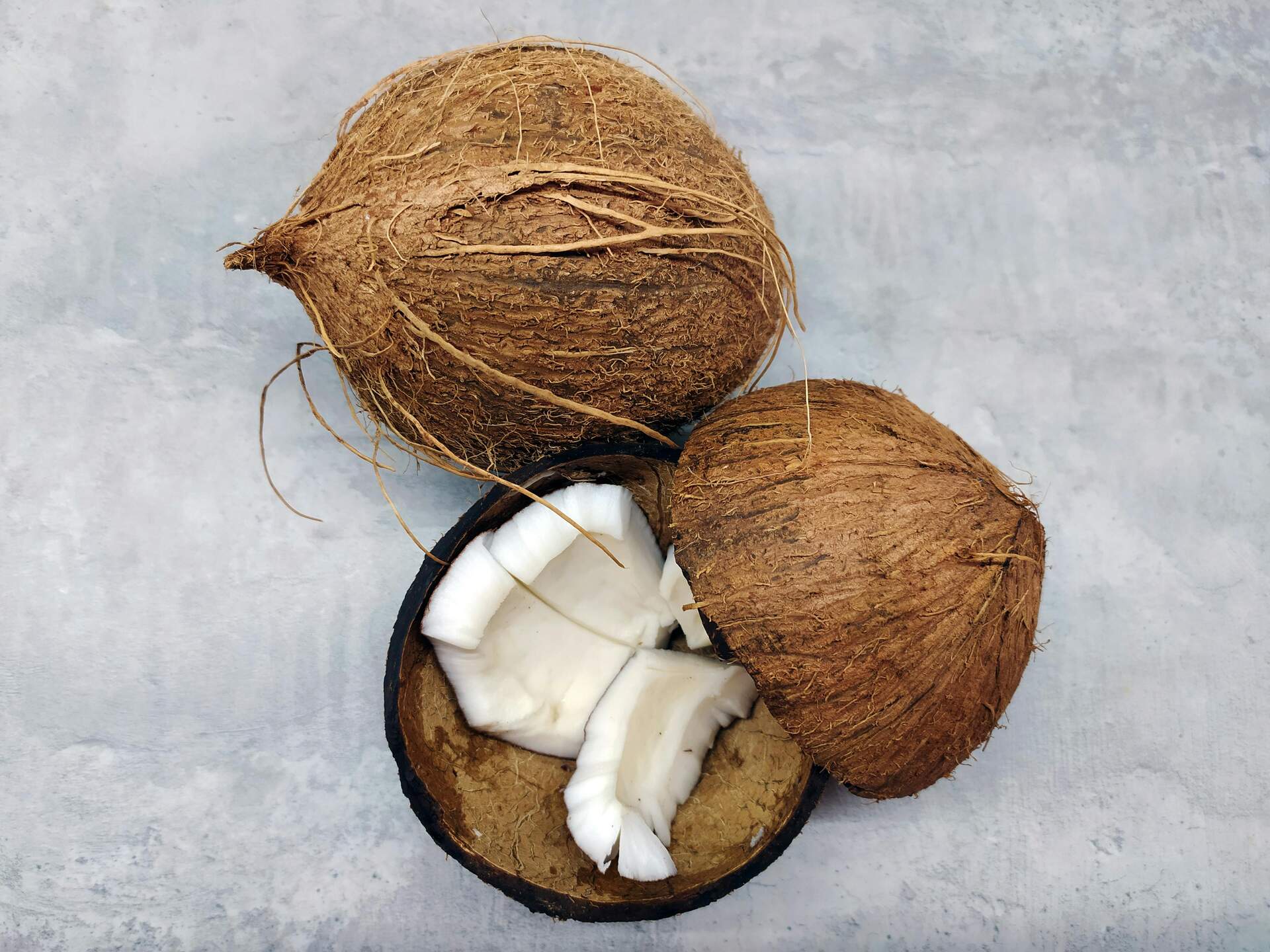 Coconuts on a table