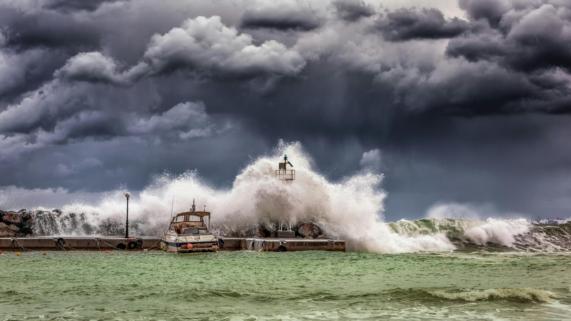 Tornado and wind blowing on the beach